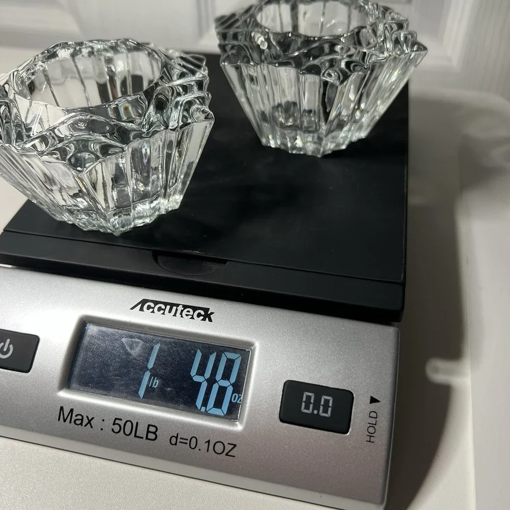 Set of 2 Crystal Prism 2 Inch Votive Candle Holder